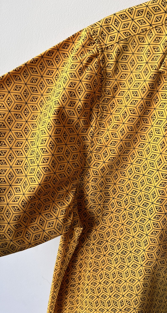 Camisa Masculina Manga Corta M Batik Amarillo