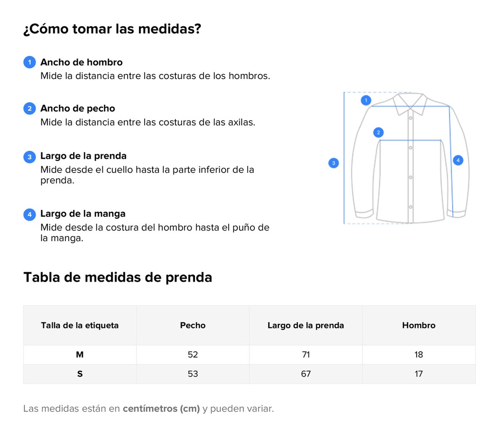 Camisa Masculina Manga Larga Blanco Batik S