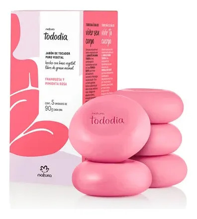 Crema 400ml Y Jabon 5un Natura - Frambuesa Y Pimienta Rosa